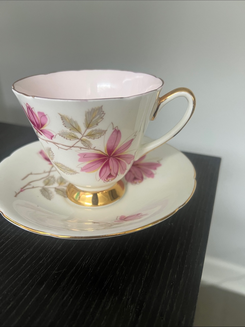 Old Royal Bone China Floral Teacup & saucer